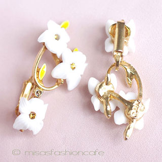 （画像用） ART　アート刻印 すみれの花イヤリング