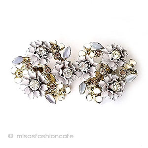 （画像用） ヴィンテージイヤリング エナメルRSのお花ブーケ