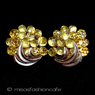 （画像用） Trifari　 トリファリ クリスタル花イヤリング