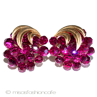 （画像用） Trifari　 トリファリ クリスタル花イヤリング