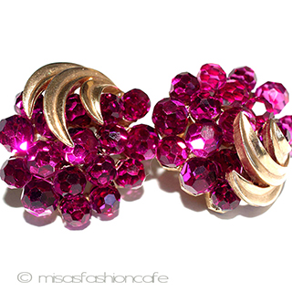 （画像用） Trifari　 トリファリ クリスタル花イヤリング