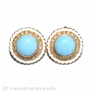 （画像用） Hattie Carnegie ブルー　イヤリング