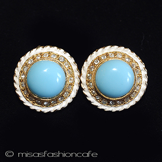 （画像用） Hattie Carnegie ブルー　イヤリング