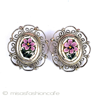 （画像用） モザイクお花イヤリング