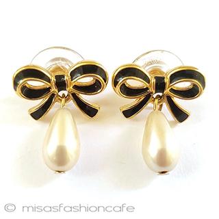 （画像用） Trifari　 トリファリ パールりぼんピアス