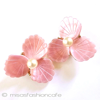 （画像用） シェル花　イヤリング