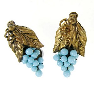 （画像用） チェコ製　葡萄イヤリング