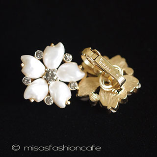 （画像用） クラウン　トリファリ Trifari　花イヤリング
