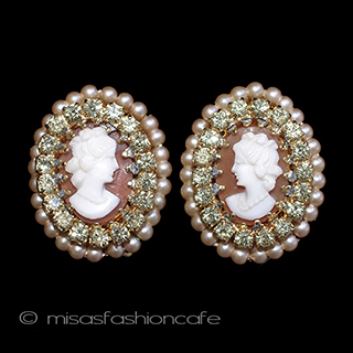 （画像用） Ｈｏｂｅ　イヤリング パール＆シェルカメオ