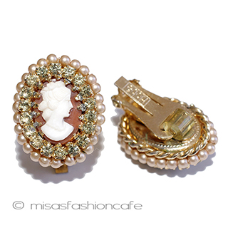 （画像用） Ｈｏｂｅ　イヤリング パール＆シェルカメオ