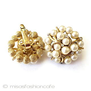 （画像用） ヴィンテージイヤリング トリファリ　パールブーケ