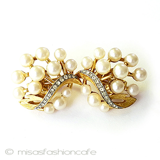 （画像用） ヴィンテージイヤリング トリファリ　パールブーケ