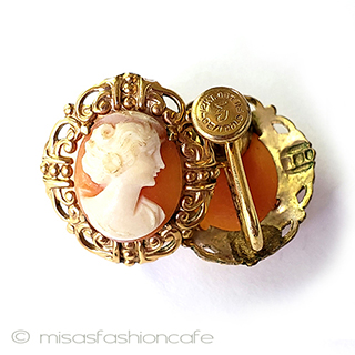 （画像用） アンティークイヤリング 12Kgf刻印　カメオ