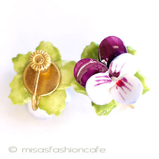 （画像用） パンジー・すみれの花 英国製　ポーセリン