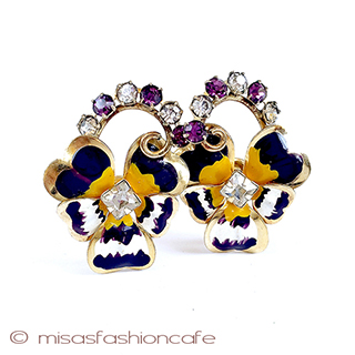 （画像用） 12Kgfすみれの花イヤリング