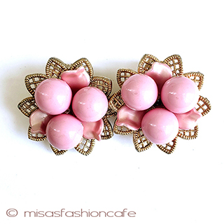 （画像用） Pinkの花　イヤリング