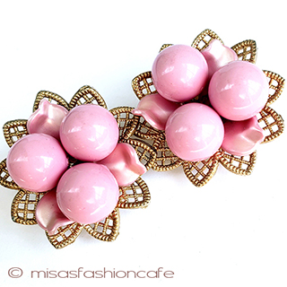 （画像用） Pinkの花　イヤリング