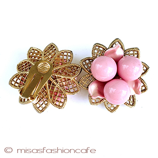 （画像用） Pinkの花　イヤリング