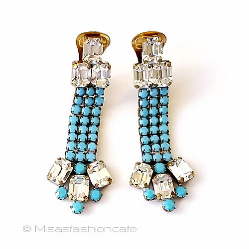 （画像用） ヴィンテージアクセサリー ビジューロングイヤリング