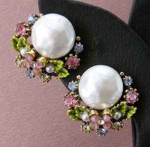 （画像用） ART刻印イヤリング バロックパール＆お花