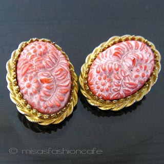 （画像用） Robert花カメオ イヤリング