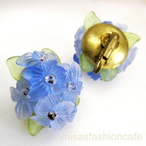 （画像用） ドイツ製 イヤリング 忘れな草・スミレ