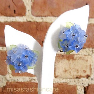 （画像用） ドイツ製 イヤリング 忘れな草・スミレ