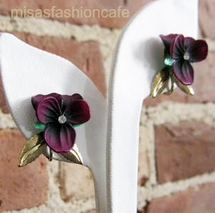 （画像用） フラワー イヤリング パンジー・スミレ