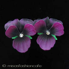 （画像用） パンジー・スミレ イヤリング