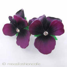 （画像用） パンジー・スミレ イヤリング