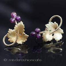 （画像用） 14Kgf 天然アメジスト グレープ葡萄イヤリング