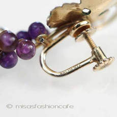 （画像用） 14Kgf 天然アメジスト グレープ葡萄イヤリング