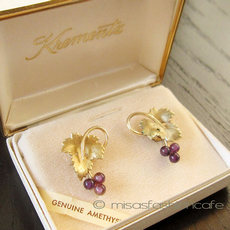 （画像用） 14Kgf 天然アメジスト グレープ葡萄イヤリング