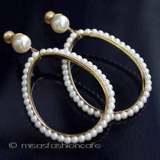 （画像用） パール フープ イヤリング