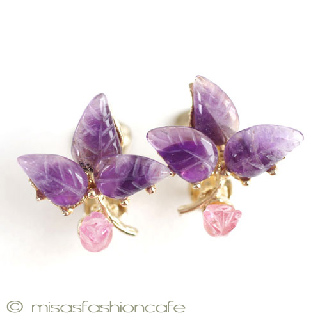 （画像用） ＳＷＯＢＯＤＡスワボダ アメジスト花イヤリング