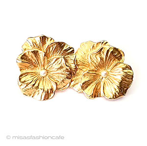 （画像用） ヴィンテージ　ピアス パンジー・スミレの花