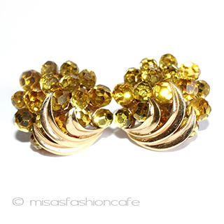 （画像用） Trifari　 トリファリ クリスタル花イヤリング