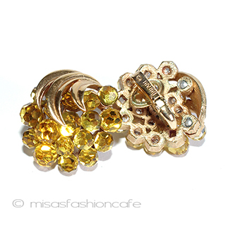 （画像用） Trifari　 トリファリ クリスタル花イヤリング