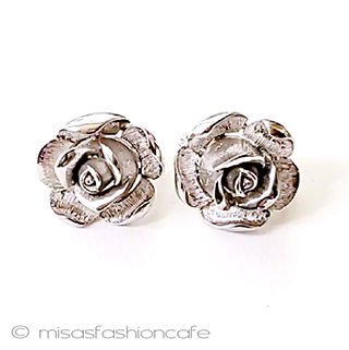 （画像用） Trifari　 トリファリ バラの花イヤリング