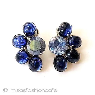 （画像用） ヴィンテージアクセサリー ブルー　イヤリング