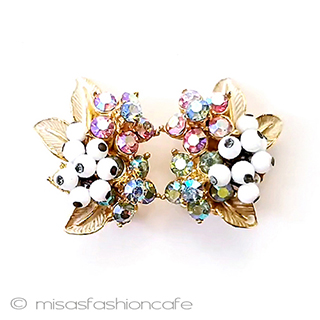 （画像用） Florenza　イヤリング ミルクガラスRSの花