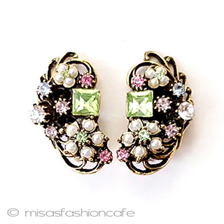 （画像用） Florenza　イヤリング パステル 花 パール