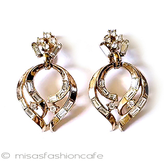 （画像用） Trifari　 トリファリ クリスタルイヤリング