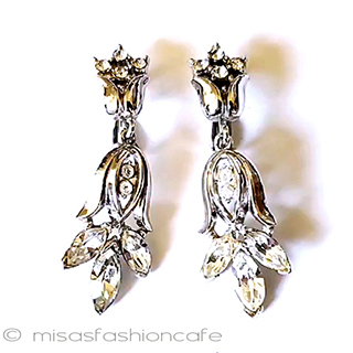 （画像用） Trifari　 トリファリ クリスタルイヤリング