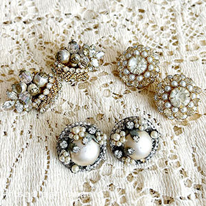 （画像用） Robert等イヤリング3点 パールのお花セット