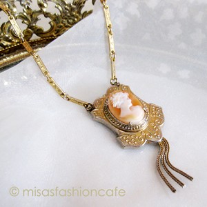 （画像用） アンティーク 本格カメオ Coro　ネックレス