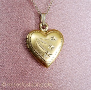 （画像用） アンティーク　12K GF ハートロケット ネックレス