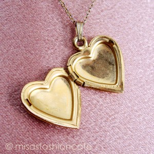 （画像用） アンティーク　12K GF ハートロケット ネックレス