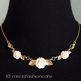 （画像用） 象牙アイボリー12Kgf ローズ　ネックレス