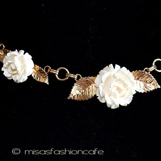 （画像用） 象牙アイボリー12Kgf ローズ　ネックレス